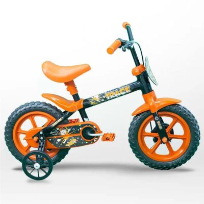 bicicleta infantil aro 12 track arco Íris rodinhas e freio a tambor